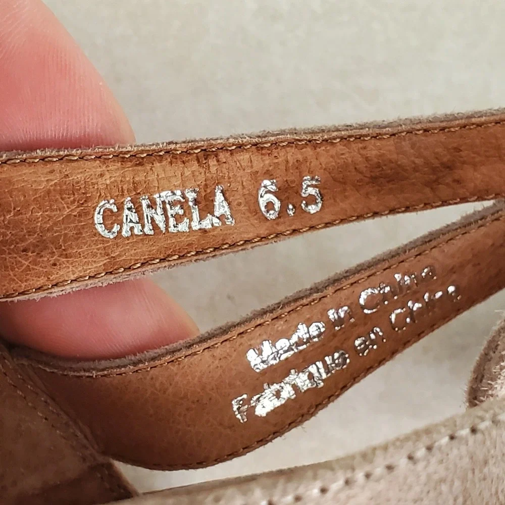 Jeffrey Campbell Canela Flats Taupe Suede Woven Huarache Sandals Size 6.5 Boho‎